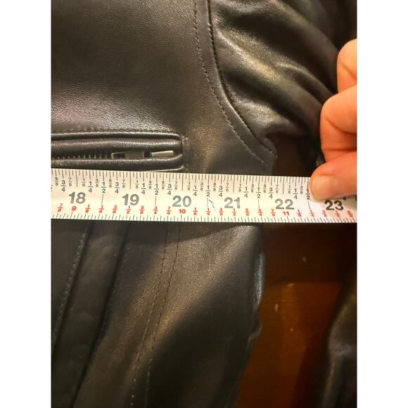 Vintage Mens Lined Wilsons Leather Black Bomber Removable Liner Distressed - Picture 6 of 15